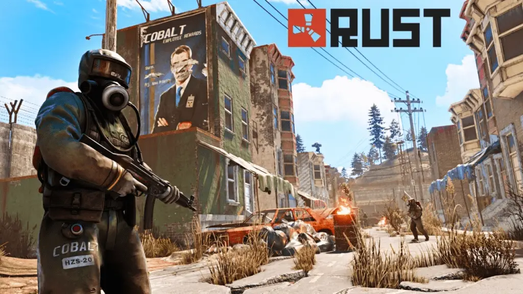 An image of the popular cross platform game, Rust.